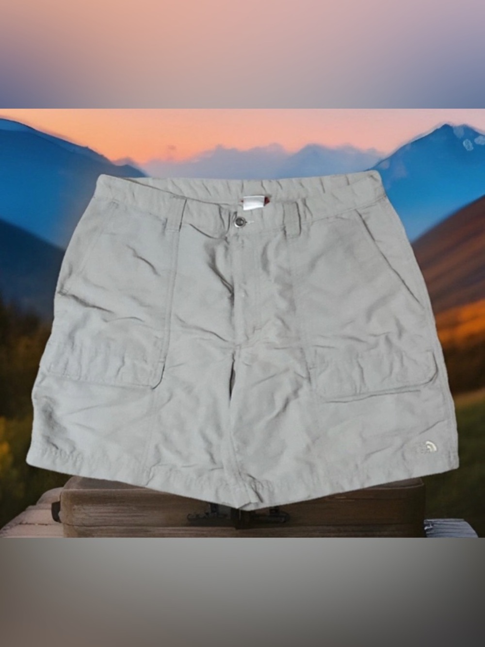 The North Face Men's Nylon Beige Cargo Shorts Hiking Fishing Size 36